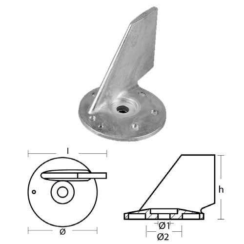 Anodo Pinna per Motore Johnson Evinrude 70 Cv Hp 4 Tempi